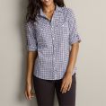 Рубашка женская Eddie Bauer 2233 Long-Sleeve Camp Shirt - Plaid Blue Size L