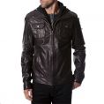  7 Diamonds Madrid Leather Jacket with Removable Hood