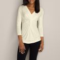   Eddie Bauer 2408 Girl On The Go Twisted-Front Top Ivory Size L
