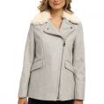   Calvin Klein CW385215 Asymmetrical Furry Melton Coat Size XS