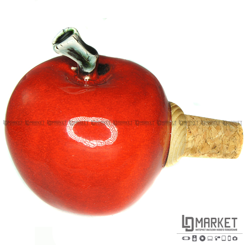 Пробка яблоко красное (11x8) керамика (LDK-1006)