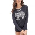   Forever 21 Elephant Graphic Knit Top (00119604012) Size S