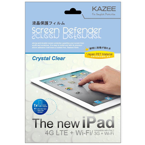 Защитная пленка KAZEE The New Ipad Crystal Clear Screen Protector для iPad (KZ-SPNIPD-JC)